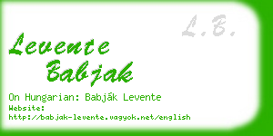 levente babjak business card
