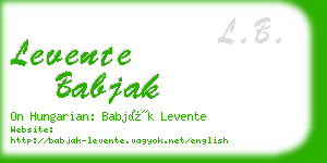 levente babjak business card